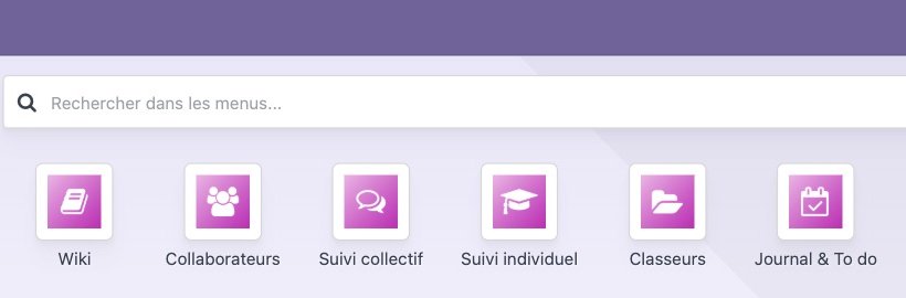Écran d'accueil de la démo : les applications Staff-Suite