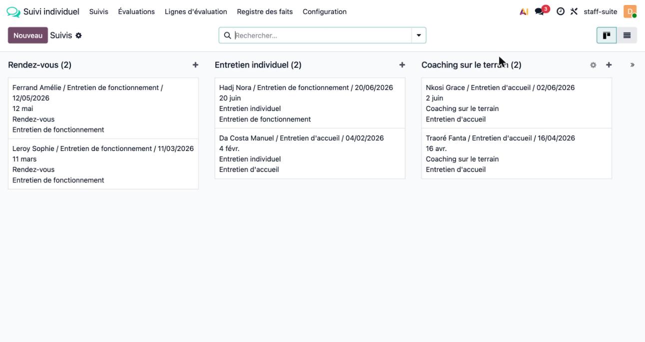Application Suivi individuel : entretiens et coaching