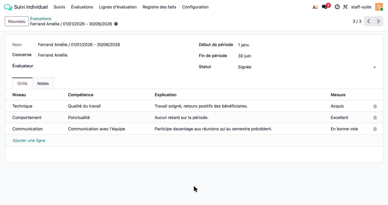 Grille d'évaluation des compétences