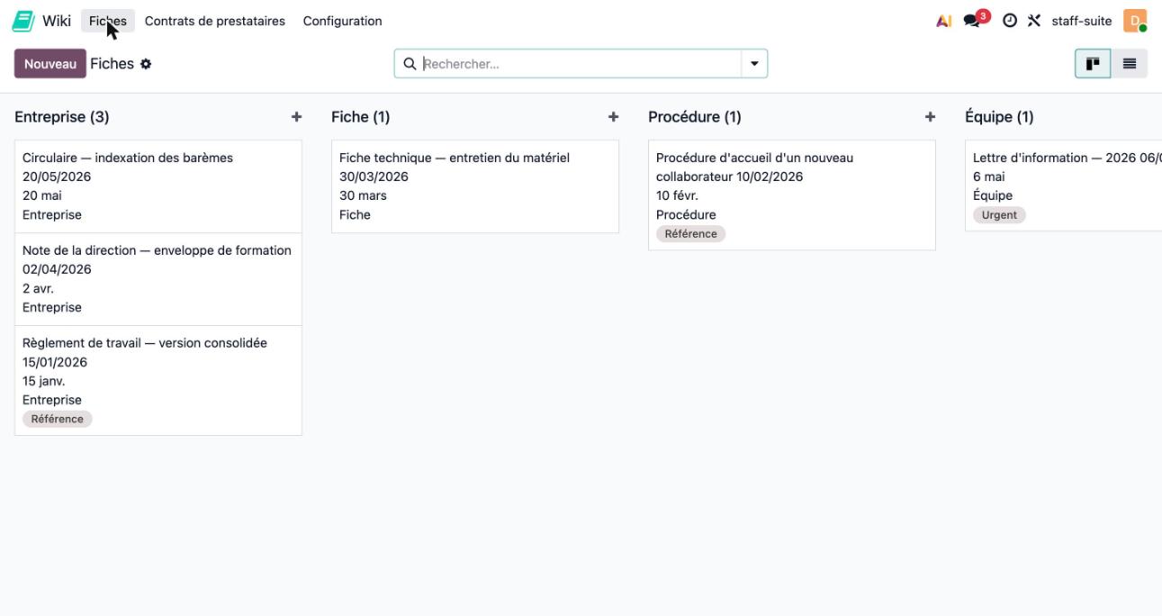 Application Wiki : procédures et documents de référence